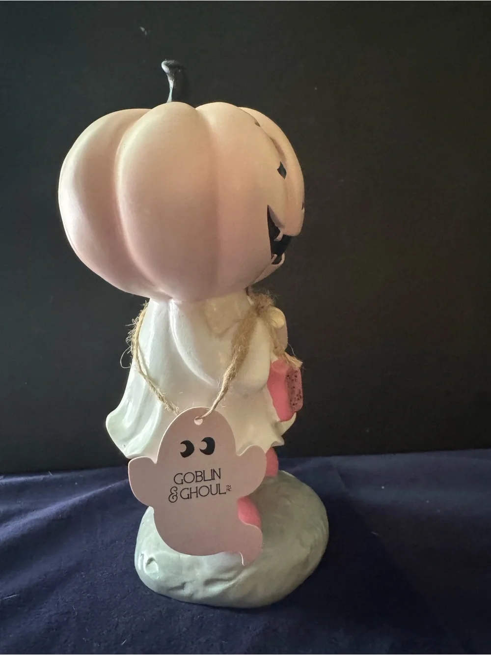 Goblin & Ghoul Pink Pumpkin Girl Trick or Treat Halloween Whimsical Resin NWT